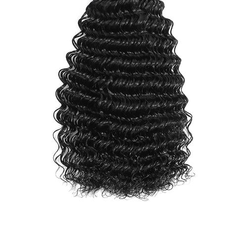 BilltiiWW Deep Wave Bundles Natural Black 8 10 12 Inch Brazilian Loose Deep Bundles Human Hair Soft and Silky for Women
