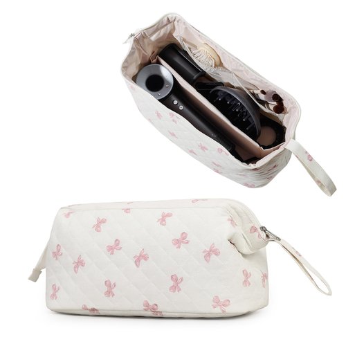 GISMTR Large Quilted Hair Tools Travel Bag for Hair Dryer Aesthetic Cute Dustproof Travel Organizer Flat Curling Iron Travel Organizer