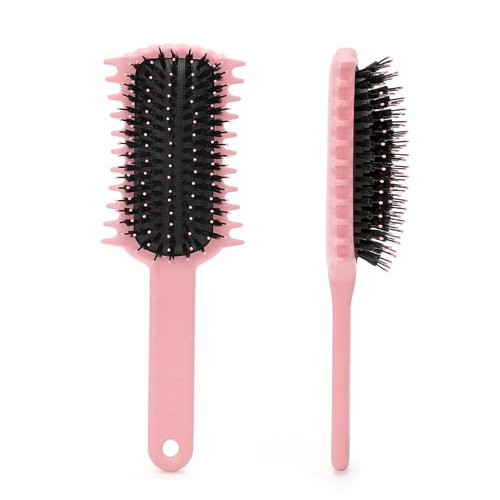 Skiennix Curly Hair Brush - Volume Curl Defining Tool for Easy Detangling & Styling | Pink
