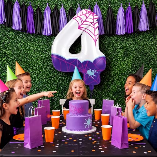 Purple Spider 4 Balloon - 40 Inch Birthday Party Decorations with Variation 25