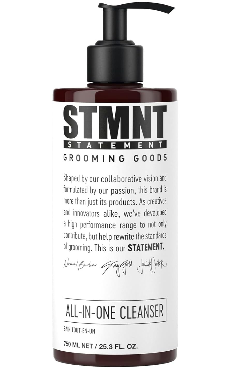 STMNT Grooming Goods Daily Cleanser - All-In-One Formula with Activated Charcoal & Menthol, Sulfate-Free