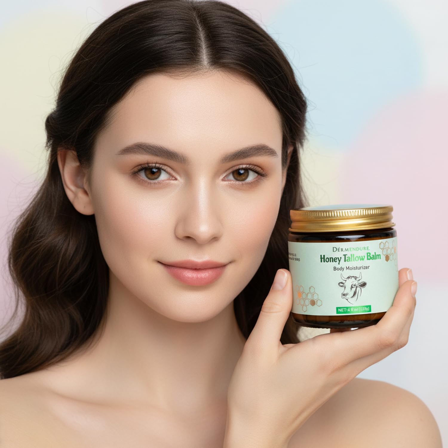 Whipped Honey Tallow Balm for Skin – 100% Grass-Fed beef Tallow, Manuka Honey, Body Butter, Dry Skin Cream, Natural Moisturizing Cream for Dry, Sensitive Skin, Eczema & Body Care, 4 oz