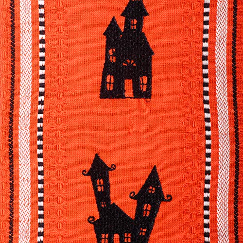 Halloween Haunted Houses Kitchen Dish Towel Set - Spooky Décor, 2 Pack, 18x28