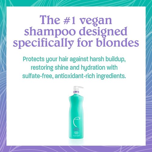 Malibu C Blondes Enhancing Shampoo - Sulfate-Free Purple Shampoo for Blondes - Helps Preserve Highlights & Remove Brassiness - Moisturizing & Revitalizing Hair Care (33.8 oz)