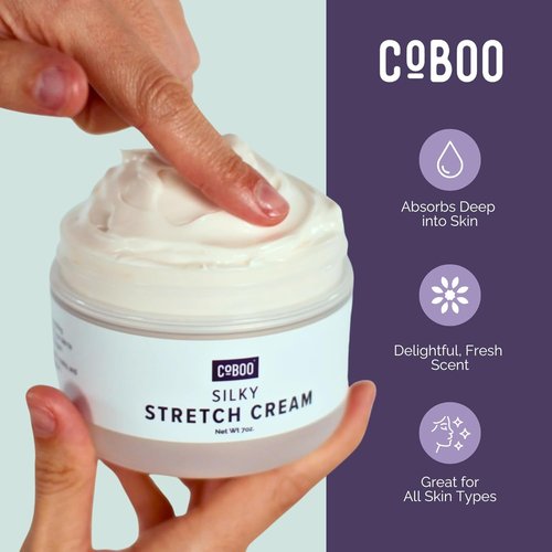 CoBoo Silky Stretch Cream - Paraben-Free Maternity Stretch Mark Cream | 7oz Formula for Skin Elasticity & Reduction of Stretch Marks