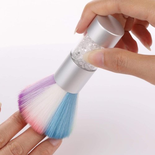2 Pcs Nail Art Dust Brush Remover Nail Powder For Acrylic Gel UV Nail