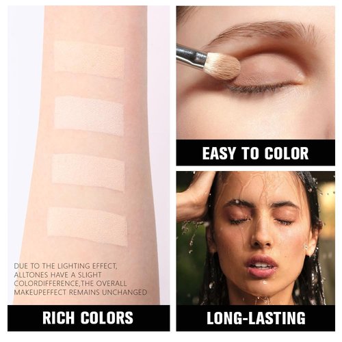 Kaely Powder Eyeshadow Quad - Vanilla Nude Beige Matte & Shimmer Palette for Mature Skin | Pigmented & Waterproof