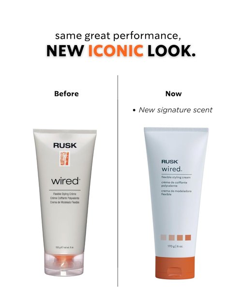 RUSK Wired Flexible Styling Cream - Frizz Control & Textured Definition - 6 oz Pliable Hair Cream