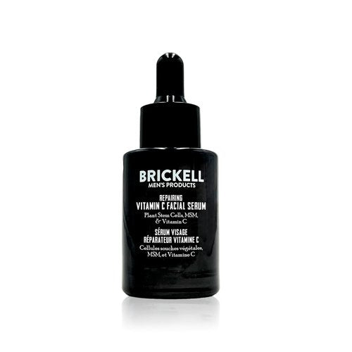 Brickell Men's Anti-Aging Vitamin C Serum - Natural Hyaluronic Acid for Wrinkle Repair | 1 oz