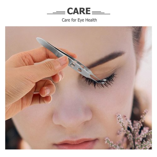 FOMIYES 2Pcs Stainless Steel Eyelid Tweezers Eye Care Tool for Meibomian Gland Expressor and Eyelid Blockage Removal Portable Eye Treatment Tweezers