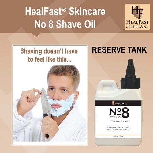 HealFast No. 8 Shave Oil - Premium 4 oz Shaving Oil for Men & Women | Prevents Razor Burn & Ingrown Hairs