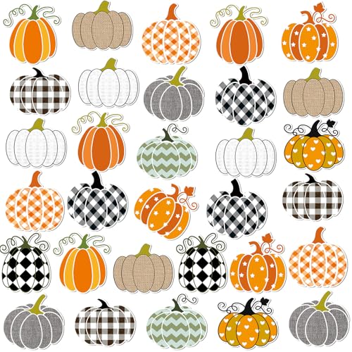 Fall Pumpkin Refrigerator Magnets Set - 30 Bright Halloween Car & Home Decor