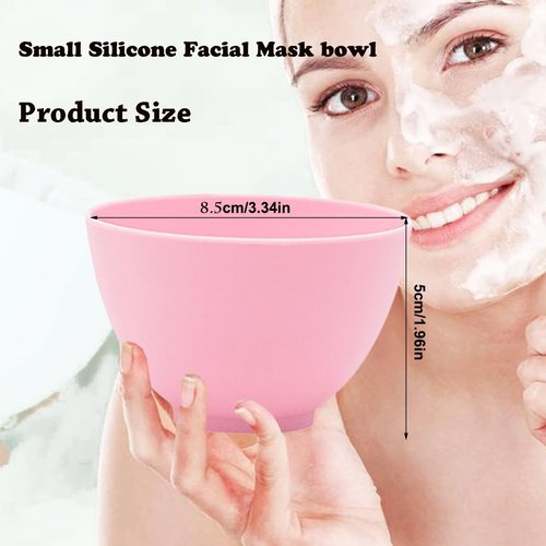 PLINNILUY 6 Pack Silicone Face Mask Mixing Bowls - Microwave & Freezer Safe, Non-Stick Esthetician Bowls for DIY Skincare, Clay Masks, Hair Color, 3.3-inch Esthetician Supplies(Pink)