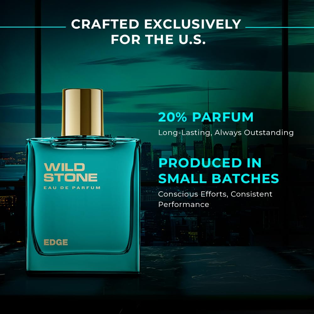 Wild Stone Edge Eau De Parfum - Intense Long-Lasting Luxury Fragrance for Men | 3.38oz (100ml)