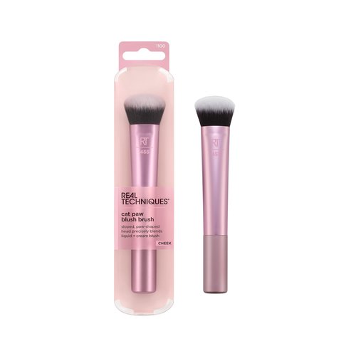 Real Techniques Cat Paw Blush Brush, Liquid & Cream Blush Makeup Brush, Unique Paw Shape for Lifted Natural Color, Soft UltraPlush Blending Bristles, Cruelty-Free, 1 Count