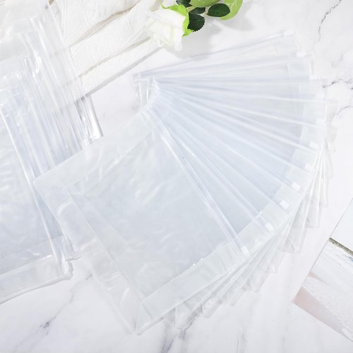 30 PCS Small Clear Makeup Bag, Mini PVC Waterproof Cosmetic Organizer Bags Portable Swimsuit Storage Bag Clear Organizer Pouches with Zipper for Women Men Travel Toiletry Vacation, 9.8" x 7.5"