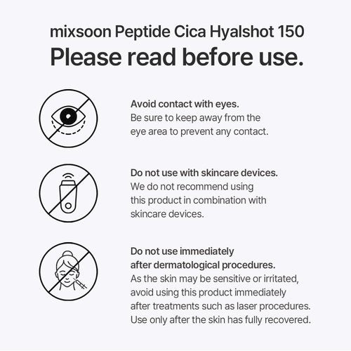 mixsoon Peptide Cica Hyalshot 150 - Firming, Soothing and Moisture-Boosting Ampoule Serum, Lightweight Formula for Radiant, Balanced Skin 50ml / 1.69 fl.oz. Korean Glass Skin Care
