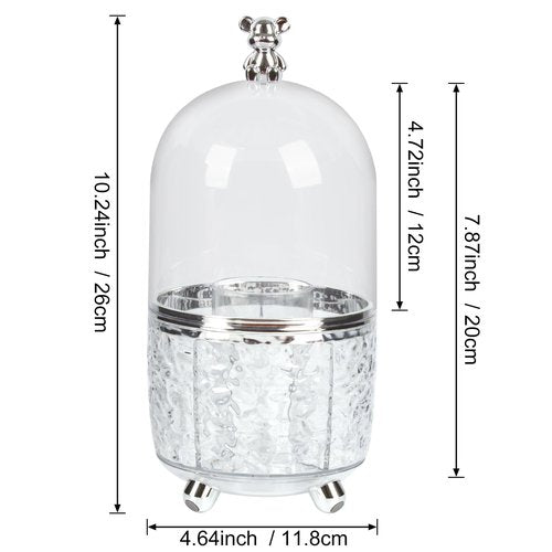 CECOLIC 360° Rotating Makeup Brush Organizer with Lid, Dustproof Cosmetic Tools Organizer with Cover, Makeup Brush Holder Organizer for Vanity, Bathroom Countertop, Desktop Dresser