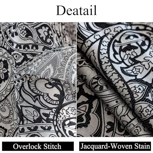 Black Damask Tablecloth for Rectangular Tables 57x102 Inches Waterproof & Wrinkle-Resistant