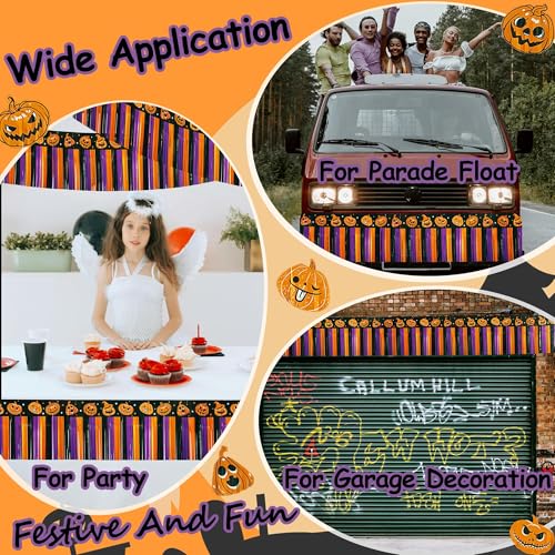 Pumpkin 4 Pack Halloween Foil Fringe Streamers for Parade Floats & Party Decorations