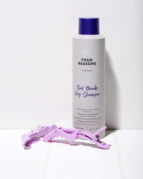 FOUR REASONS Cool Blonde Dry Shampoo - Tinted Formula Neutralizes Brassiness | Vegan & Sulfate-Free - 5.3 oz