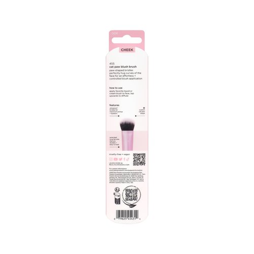 Real Techniques Cat Paw Blush Brush, Liquid & Cream Blush Makeup Brush, Unique Paw Shape for Lifted Natural Color, Soft UltraPlush Blending Bristles, Cruelty-Free, 1 Count