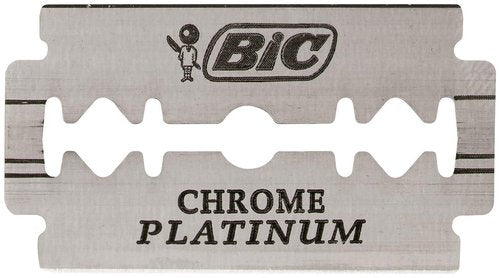 50 BIC Double Edge Razor Blades Chrome Platinum