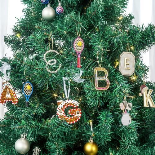 Christmas Letter Ornament - Gold Initial M for Tree & Festive Decor