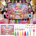 Halloween Candy Theme Trunk or Treat Decorations Kit - Candy Banner & Balloons