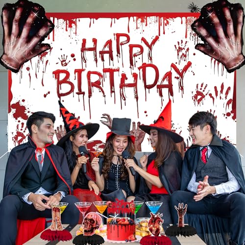 Red Halloween Birthday Party Decorations Set - 36 Pieces