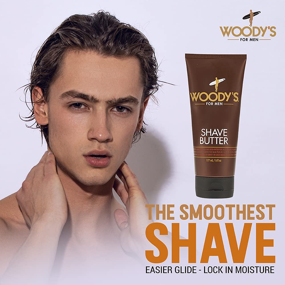 Woody’s Shave Butter - Ultra-Smooth Shaving Cream for Men, Moisturizing Beard Butter, Sensitive Skin & Reduced Irritation, 1.7 fl oz