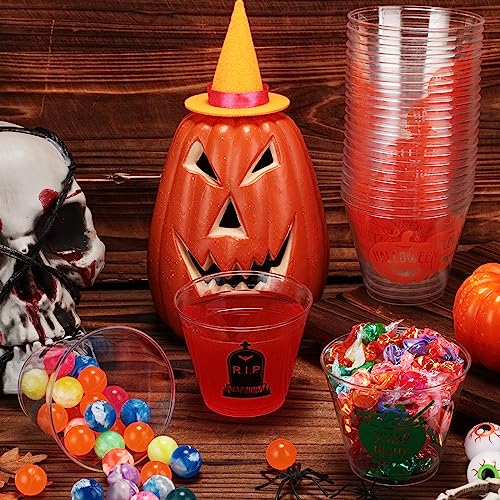 9 oz Halloween Disposable Cups - Vivid Witch and Pumpkin Design, 80 Pack - Cute Style