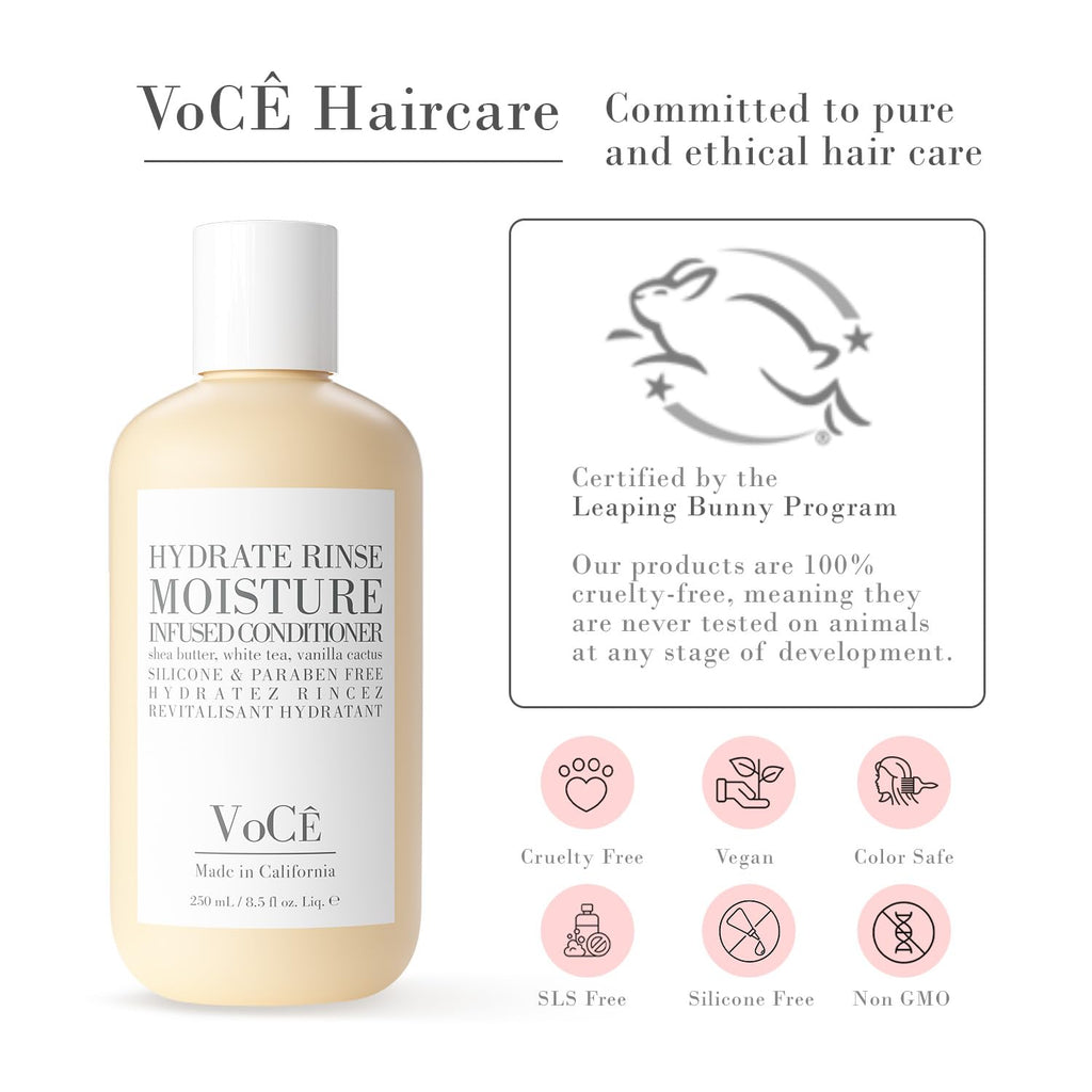 VoCÊ Haircare Natural Hydrating Conditioner - Deep Moisturizing & Anti-Frizz | Vegan Formula with Shea Butter, 8.5 oz