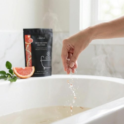 Dead Sea Bath Salt Soak - 21 Minerals for Relaxation & Detox - 14oz Grapefruit Infused Essential Oils