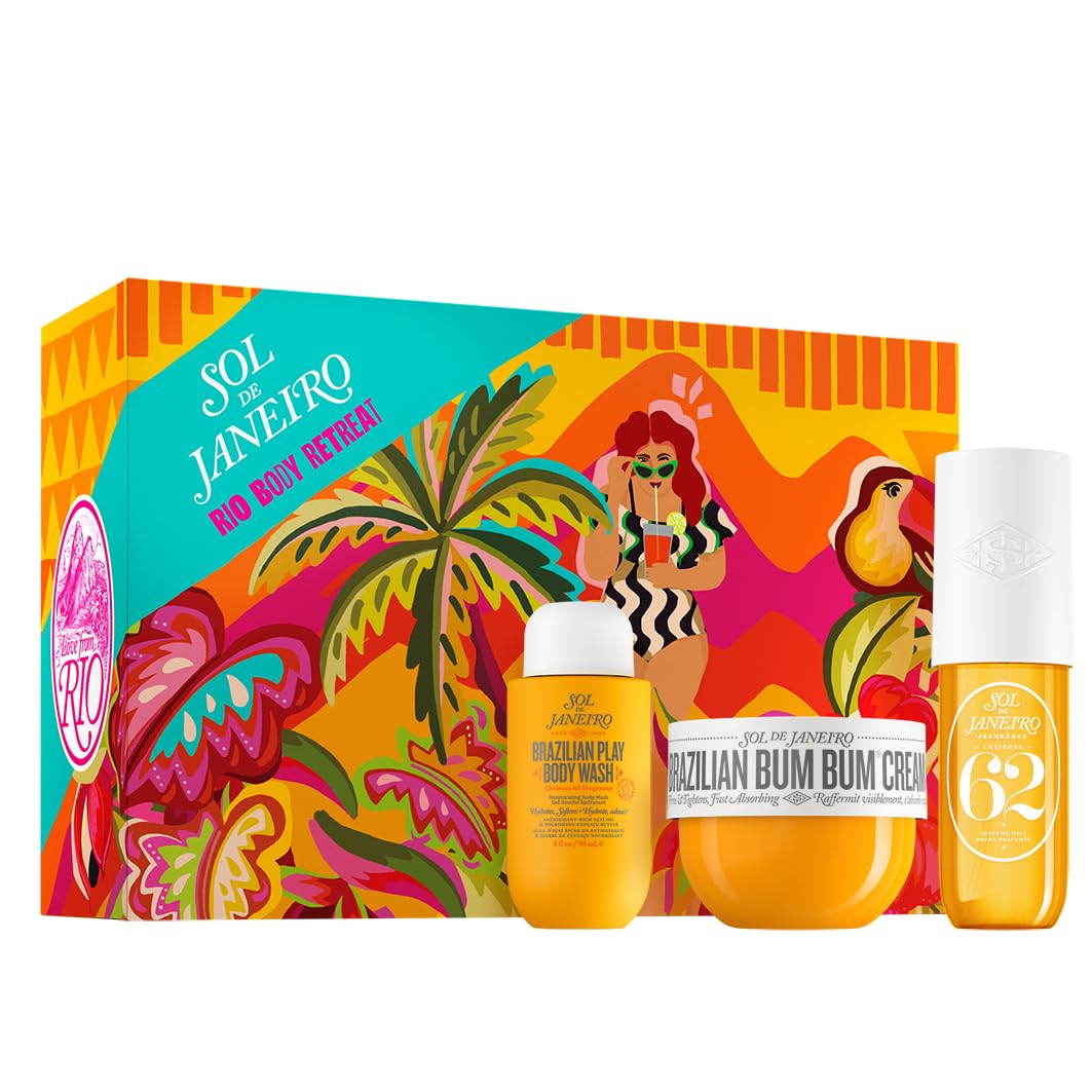 Sol de Janeiro Gift Set - Rio Body Retreat | Brazilian Bum Bum Cream, Play Body Wash & Cheirosa 62 Mist