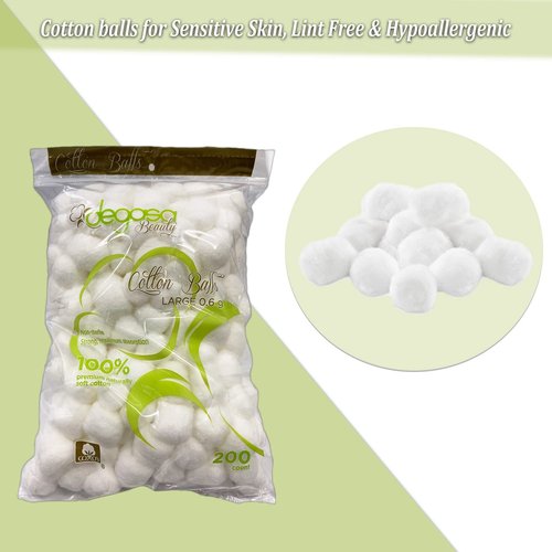 Jumbo Cotton Balls for Facial Treatments, Nails and Make-Up Removal, Applying Tonics & Cleansers, Multi-Purpose Soft Natural Cotton Balls (Jumbo 70 Count)