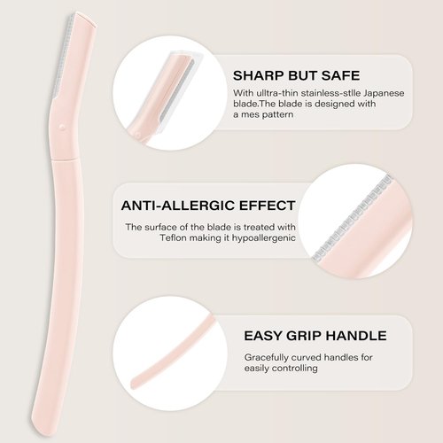 4-in-1 Eyebrow Grooming Set, Travel Brow Set, Japanese Blades Precision Eyebrow Razors W/Tweezer & Trimmer Scissor and Brow Brush, Professional Eyebrow Trimmers for Women, Travel Bag Included