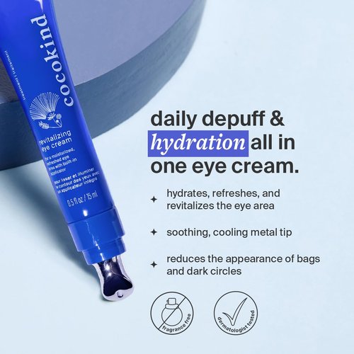 Cocokind Revitalizing Eye Cream - Depuff & Reduce Fine Lines | Hydrating with Cool Metal Applicator, 0.5 Fl Oz