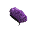 Glow by Daye Satin Lined Shower Cap - Adjustable Waterproof Hair Protection | Large, Purple Rain