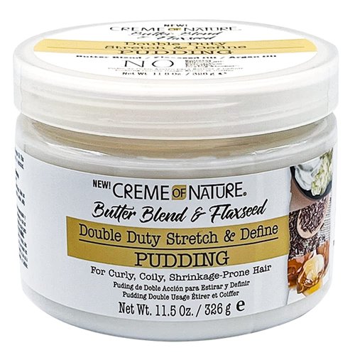 Creme of Nature Butter Blend & Flaxseed– Pudding, Jelly & curl Definer 7 Booster – for Curly, Coily, Shrinkage-Prone Hair – Styling Bundle Collection Set 3 PCS