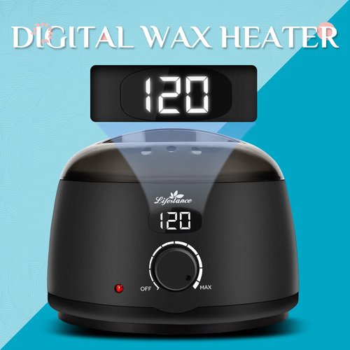 Lifestance L2 Digital Wax Warmer Machine - 500ml/14oz Fast-Heating for Hard Wax Beads, Hair Removal at Home, Professional for Brazilian, Bikini, Face, Body & Eyebrow