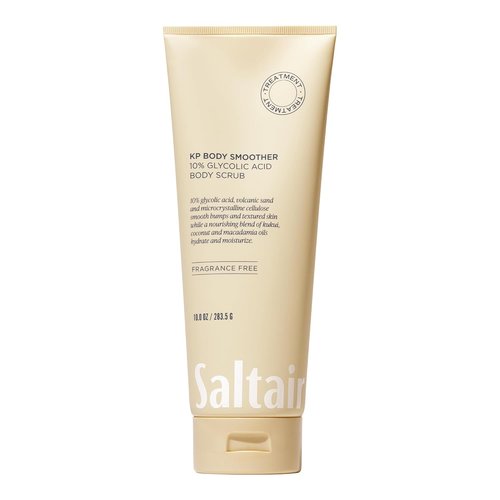 Saltair KP Body Scrub - 10% Glycolic Acid Exfoliator with Volcanic Sand | Fragrance-Free, 10oz for Smooth Skin
