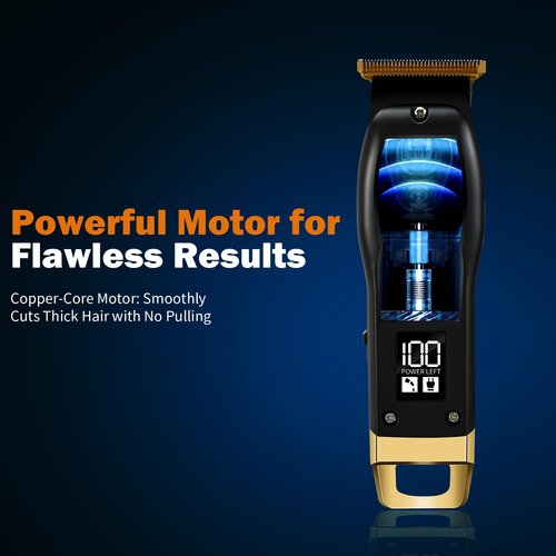 Elehomyou Beard Trimmer for Men - Rechargeable Men's Hair Clippers & Razor, Cordless Hair Trimmer for Face, Neck, Groin & Manscaping, Ideal Gift for Men, Black