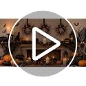 Halloween Candle Rings Set - 4 Tapered Fall Berry Pumpkin Wreaths with Variation 4