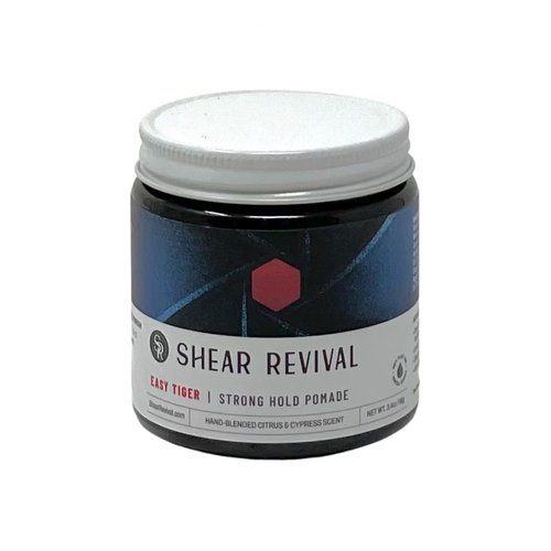 Shear Revival Easy Tiger Pomade - Strong Hold, Oil-Based Formula for Short to Medium Hair | 3.4 oz, Citrus & Cyprus Scent