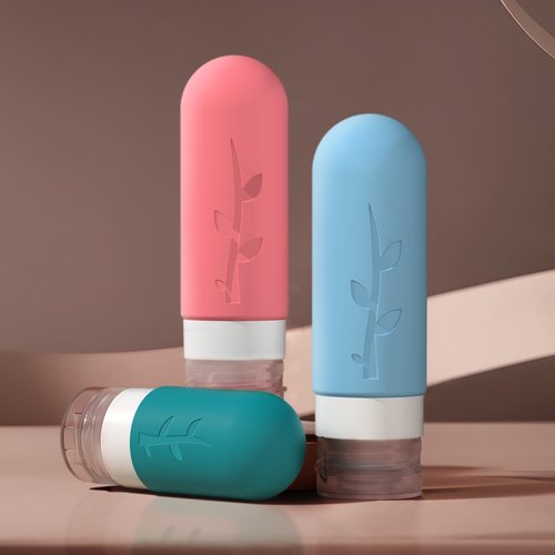 DEPOZA Travel Bottles Kit (16 Pack) - TSA Approved, Leak Proof Silicone Squeezable Containers for Toiletries. Complete Set with Jars, Sprayers & Bag (Coastal Hues)