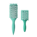 Skiennix Curl Defining Brush - Vented Detangling Tool for Curly Hair | Lightweight 2-Piece Set in Green