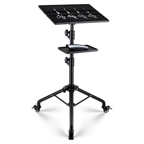 Noverlife Salon Tray Cart on Wheels with Storage Platform, Tattoo Rolling Tray Height Adjustable Salon Service Cart, Iron SPA Rolling Trays Portable Tattoo Table Stand for Dental