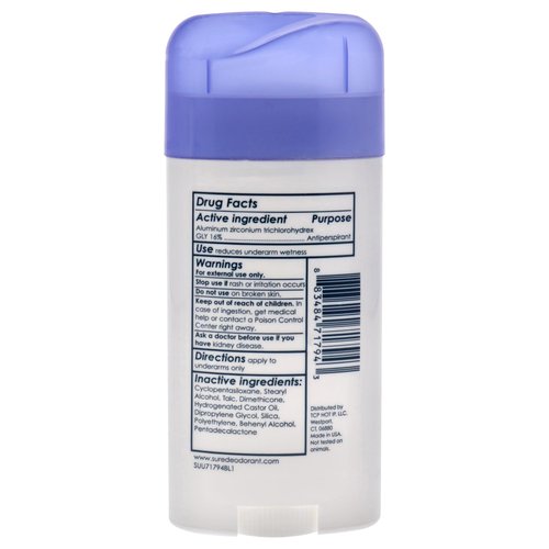 Sure Deodorant 2.7 Ounce Original Solid Unscented (79ml) Pack of 6
