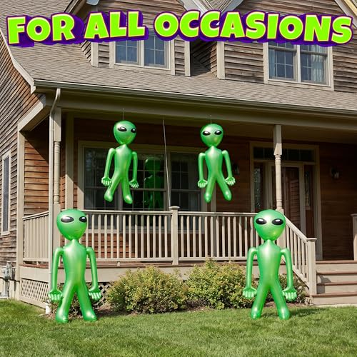 Giant Inflatable Alien Halloween Decorations 60 Inches - 2 Pack, Outdoor Indoor Party Props